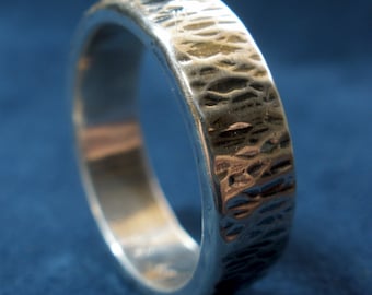 Sterling Silver Thick Textured Ring