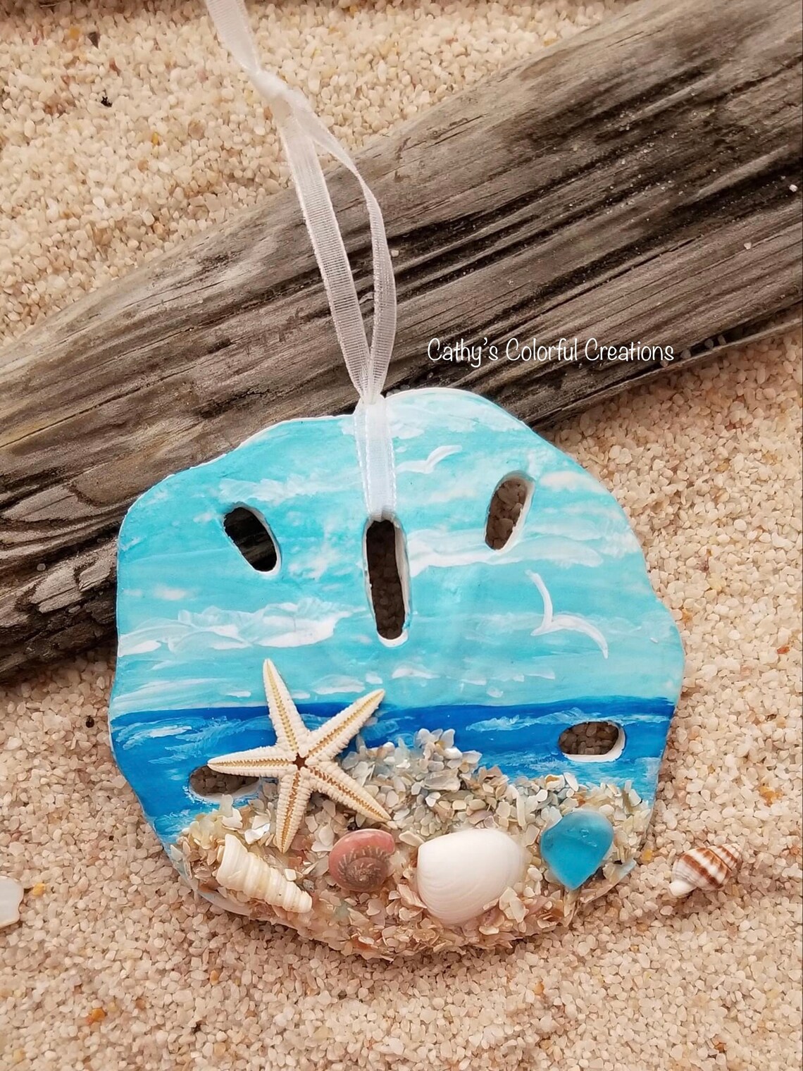 Ornament Beach Ornament Coastal Ornament Sand Dollar Etsy