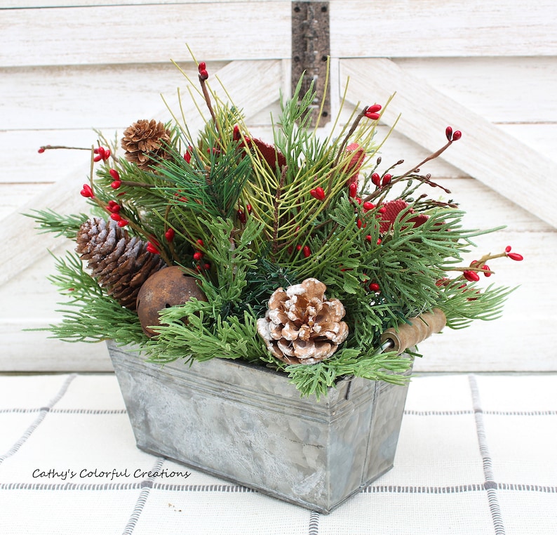 Christmas Centerpiece Rustic Christmas Rustic Design Etsy