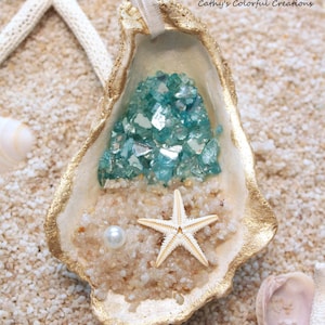 Oyster Ornament, Coastal Christmas, Coastal Ornament, Oyster Shell, Shell Ornament, Beach Ornament, Beach Decor, Coastal Decor, Christmas