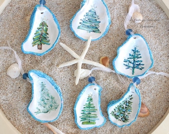 Ornament Set, Oyster Ornaments, Christmas Ornaments, Coastal Ornaments, Christmas Tree, Tree Ornament, Beach Christmas, Coastal Christmas