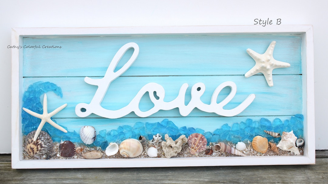 Beach, Beach Love, Love, Beach Love Sign, Love Sign, Sign With Shells
