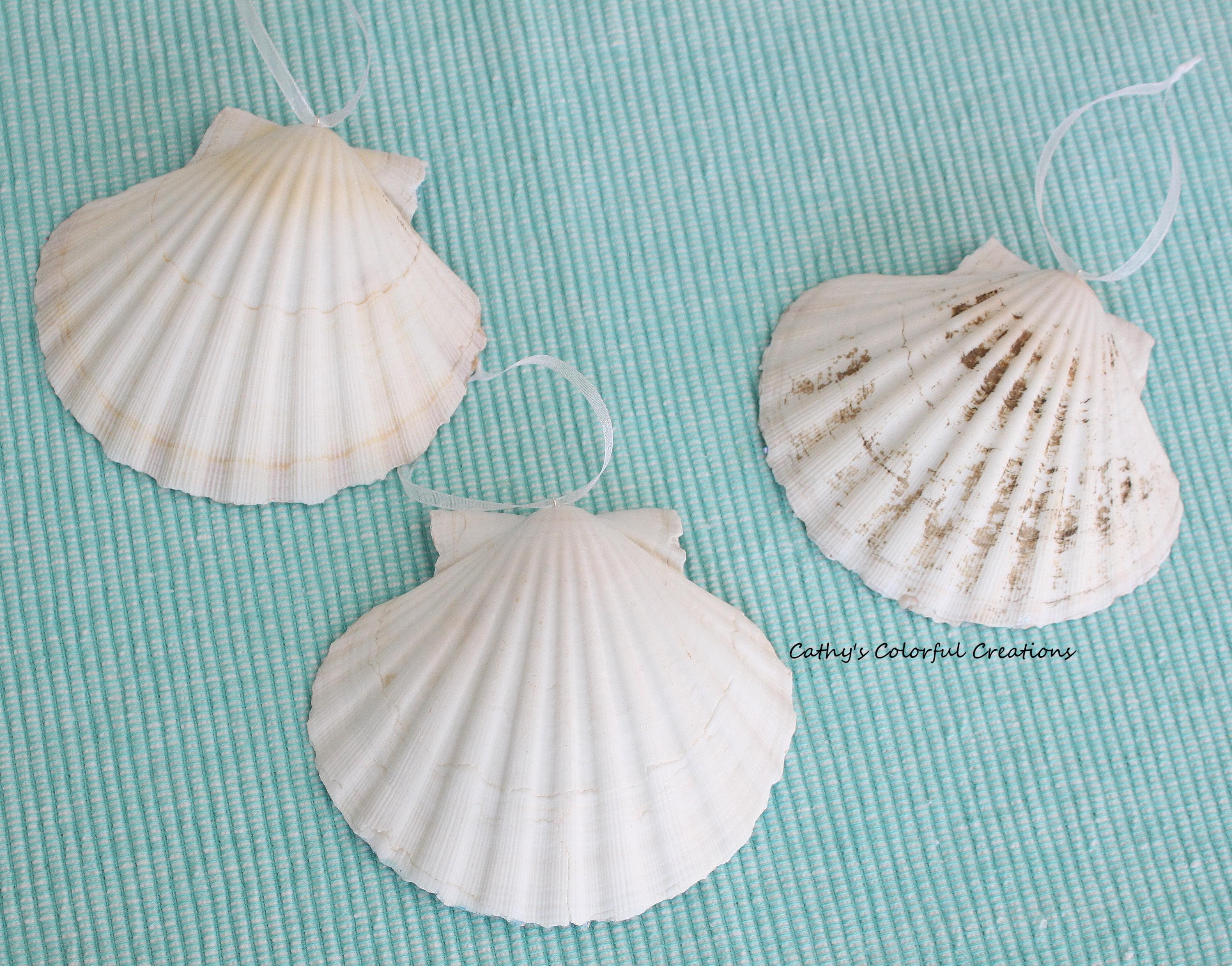 Shell Ornament, Scallop Shell, Coastal Shell, Embellished Shell ...