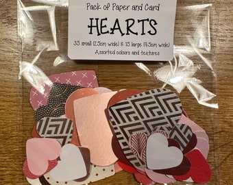 Pack of 50 Card and Paper Hearts for Crafting