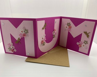Handmade Medium Bi-Fold MUM Birthday Card