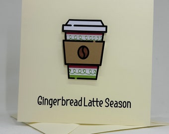 Handmade Gingerbread Latte Season Christmas Card
