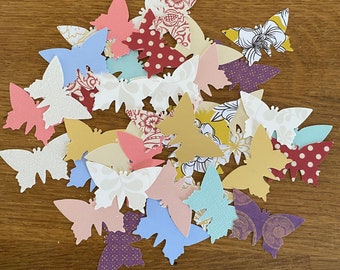Pack of Paper and Card 45mm Butterfly Embellishments for Crafting