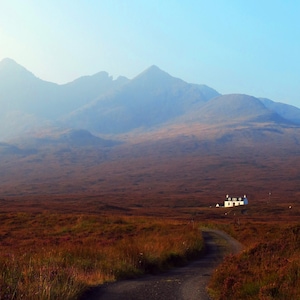 Allt Dearg and the Cuillins in the Autumn Haze, Skye Colour Photograph image 1