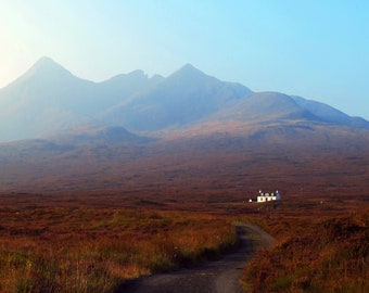 Allt Dearg and the Cuillins in the Autumn Haze, Skye Colour Photograph