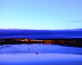 Winter Sunset over Findhorn Bay on the Moray Coast Scotland Colour Photograph
