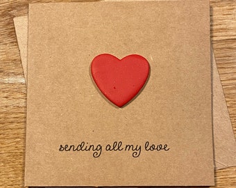 Handmade Red Heart Valentines Card