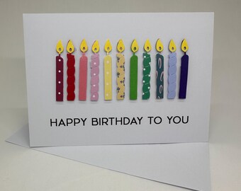 Handmade Happy Birthday To You with Candles Card