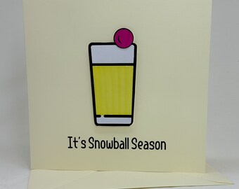 Handmade Snowball Drink Christmas Card