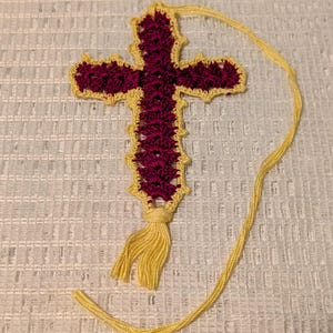 Crocheted Cross bookmark