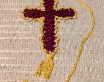 Crocheted Cross bookmark