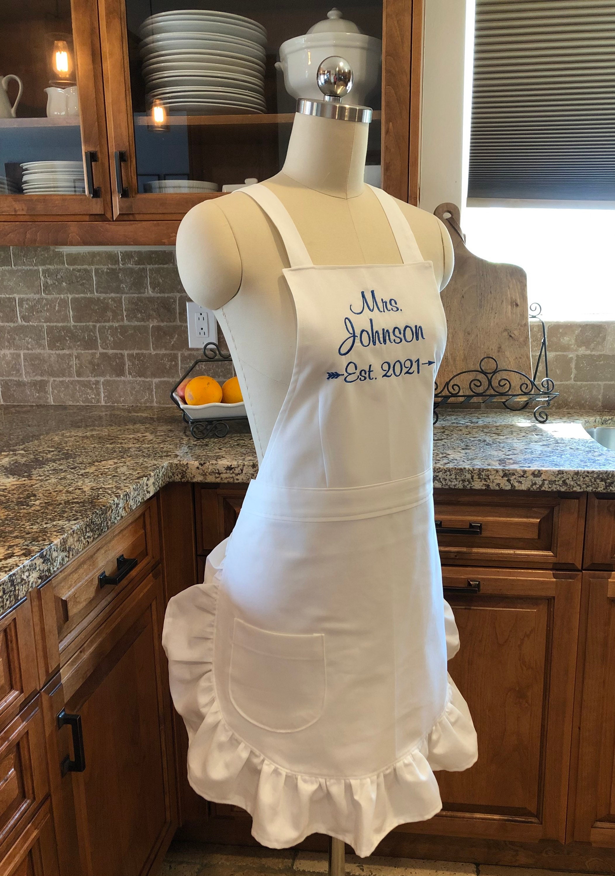 Handmade Personalized Apron Bride Wedding Apron Bride Etsy