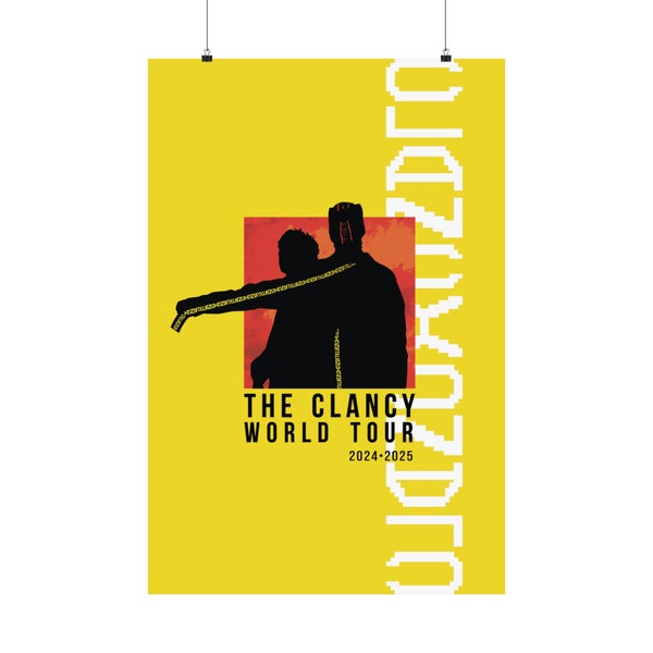 Twenty One Pilots Clancy World Tour Poster Print, Unique, Yellow, Color Block, Silhouette, 4 Sizes