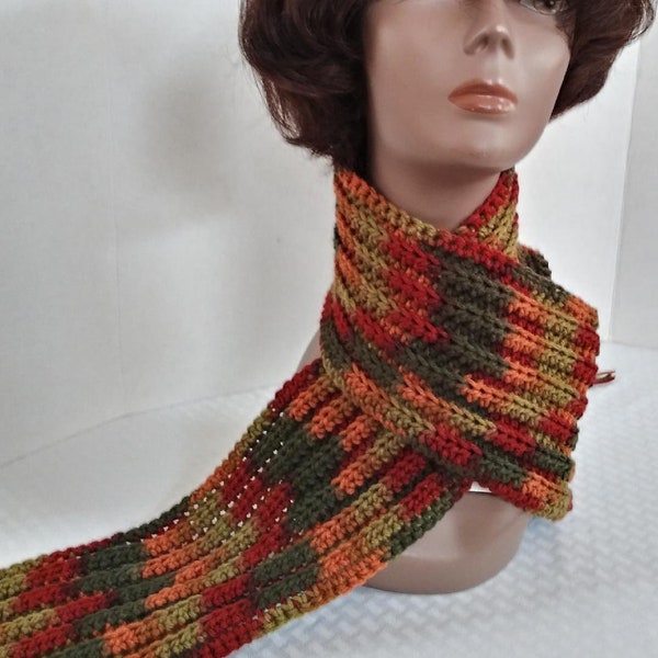 Touch, Of Autumn, Pretty Ribbed, Crochet Scarf, Soft Scarf, Warm Scarf, Light Weight, Women's Accessories, Women's Fashion, Photo Props