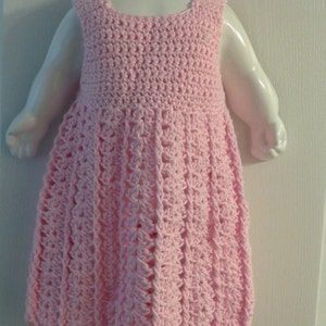 Crochet Baby Sundress, Pink And Pretty, 0-3 Months, Crochet Baby Clothes, Photo Baby Props, Crochet Baby Dress, Pretty Crochet Dress