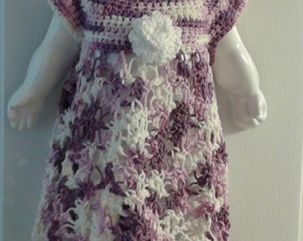 Nudos de amor para bebés, vestido de algodón de verano, morado y blanco, 0-3 meses, ropa de bebé de ganchillo, accesorios para fotos de bebés, vestido de bebé para niñas, accesorios de ganchillo