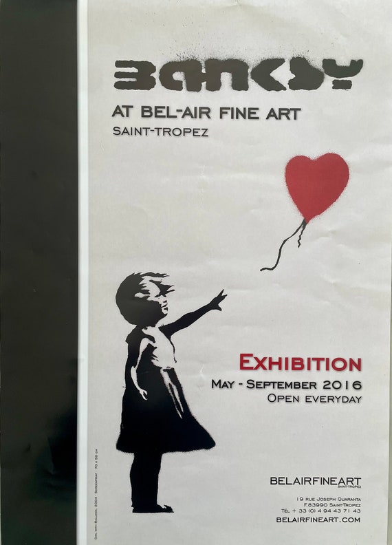 Banksy girl with red balloon wcp ポスター
