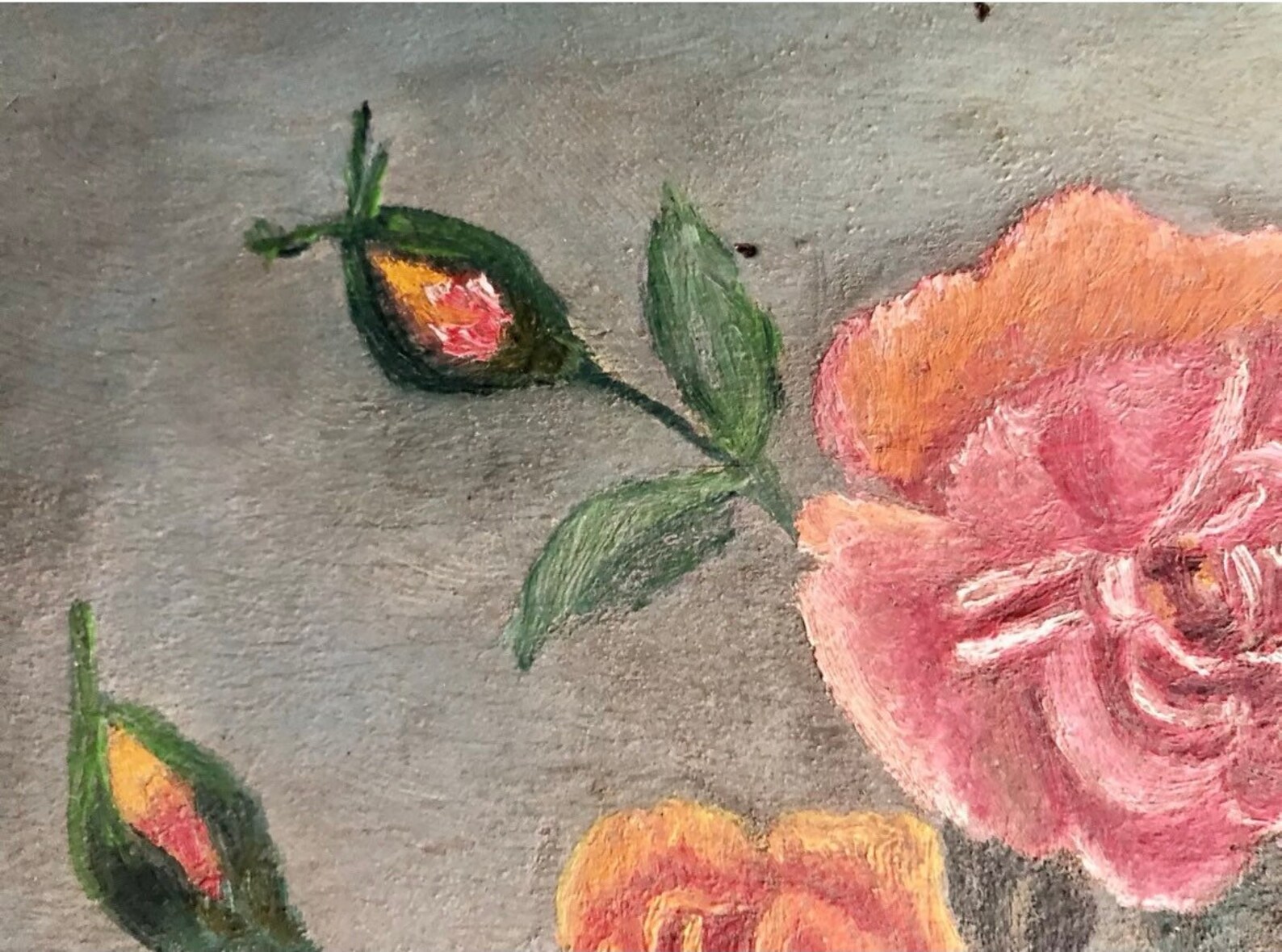 1910s French Shabby Chic Oil Painting on Wood Etsy