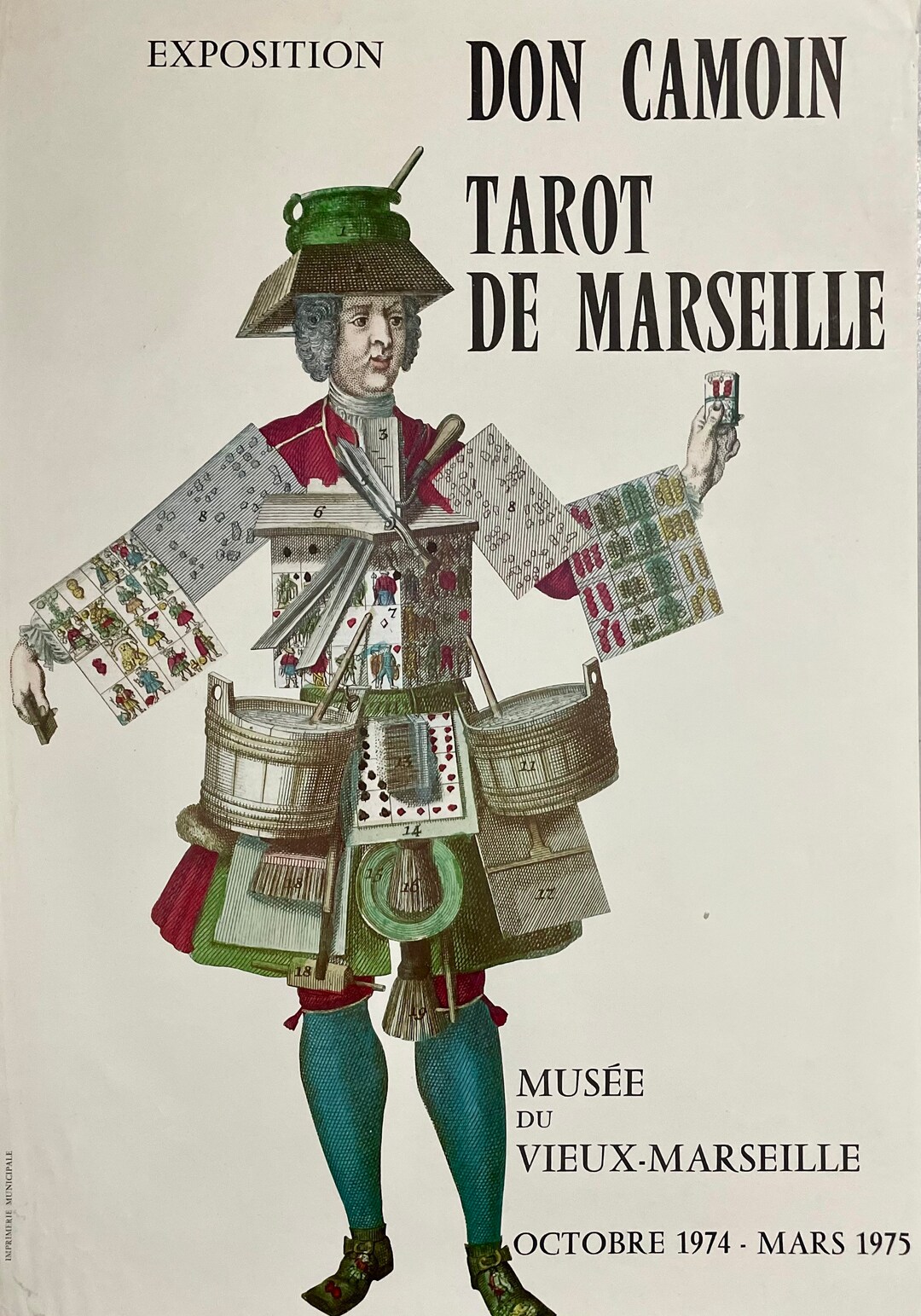 1970s French Vintage Art Museum Exhibition Poster. Artist Don Camoin