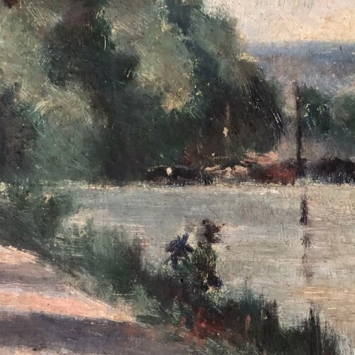 1890s French shops oil painting on canvas