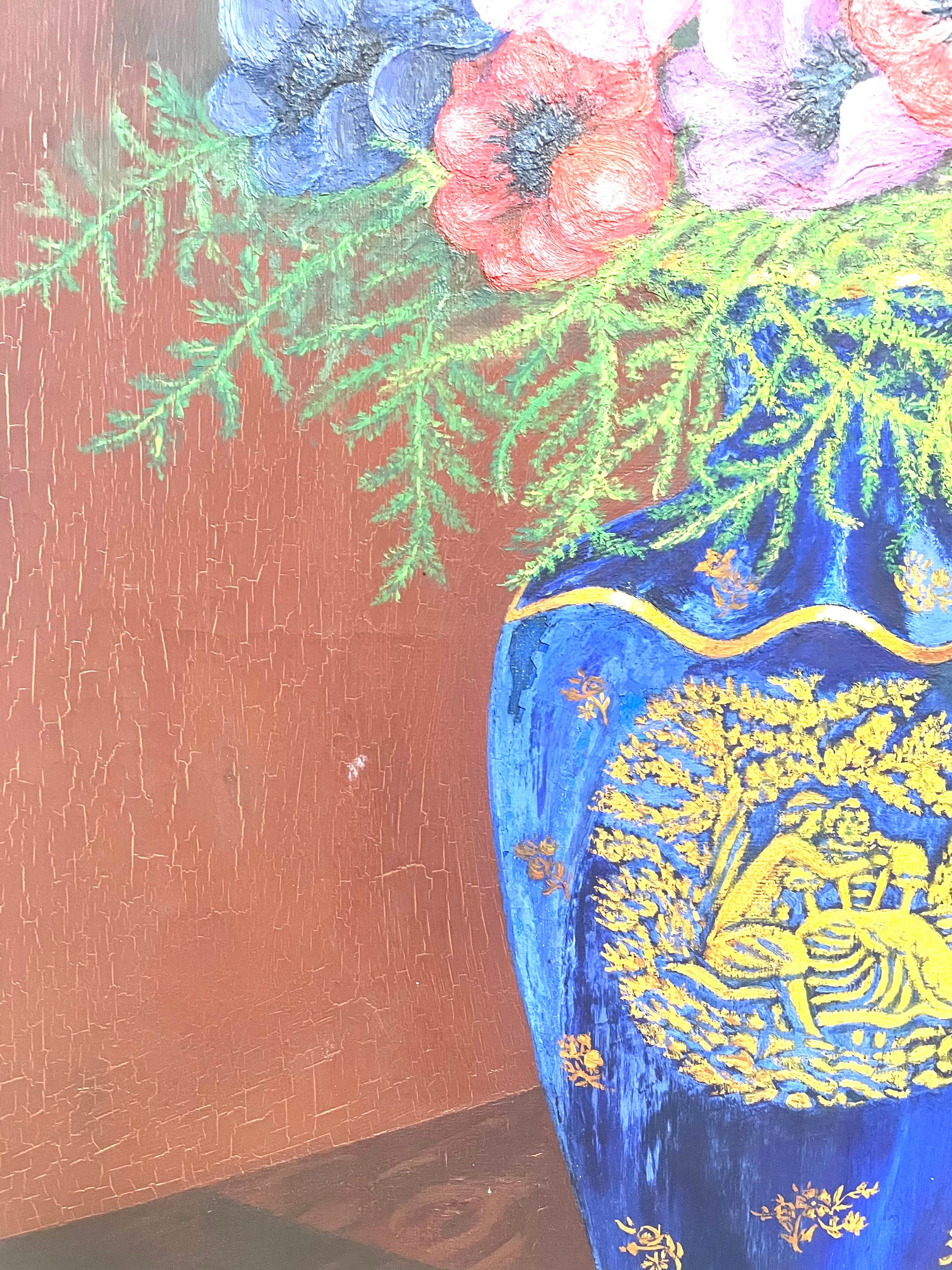 1950s French Shabby Chic Oil Painting on Canvas Etsy