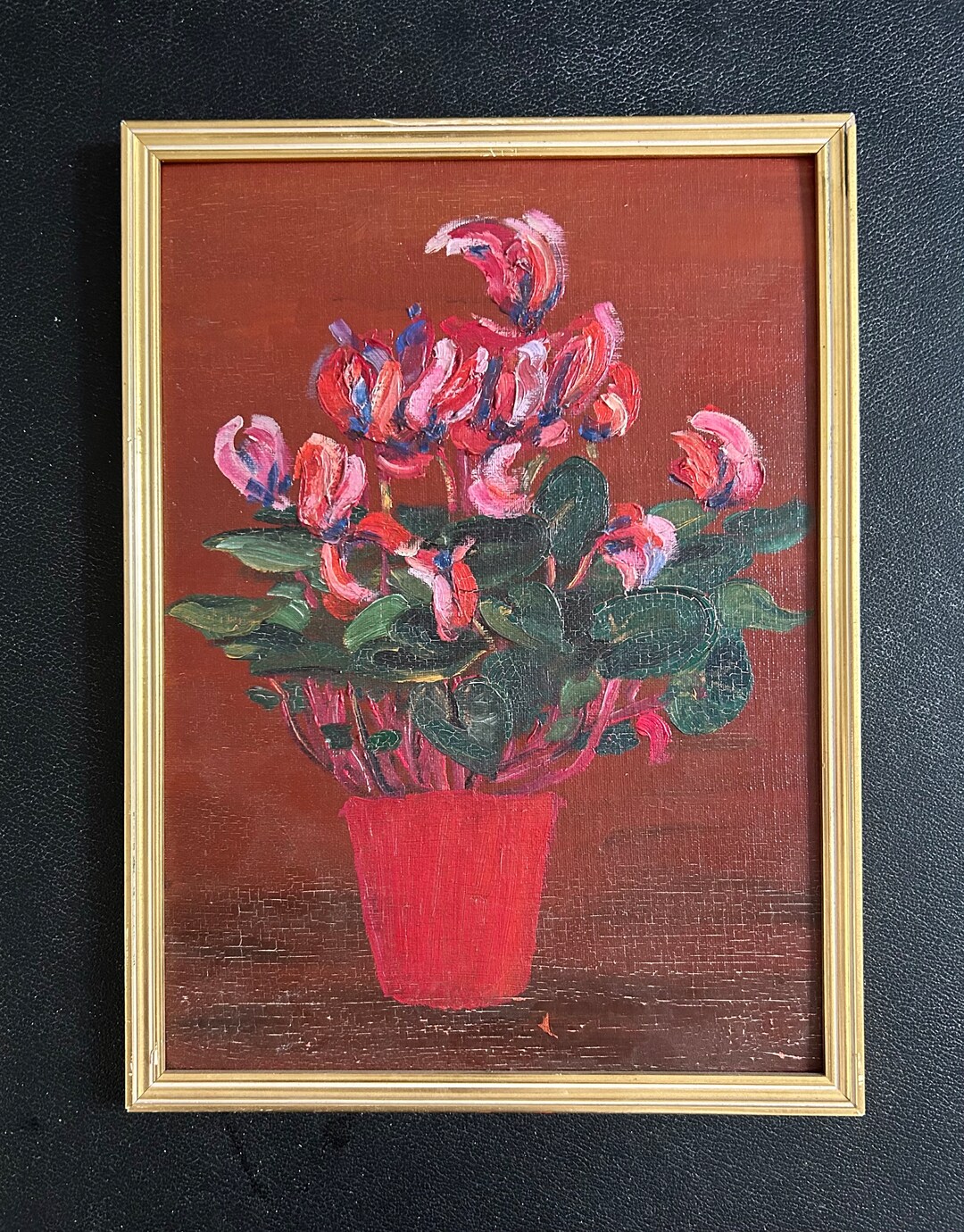 1950s French Floral Art Shabby Chic Oil Painting on Panel. Etsy