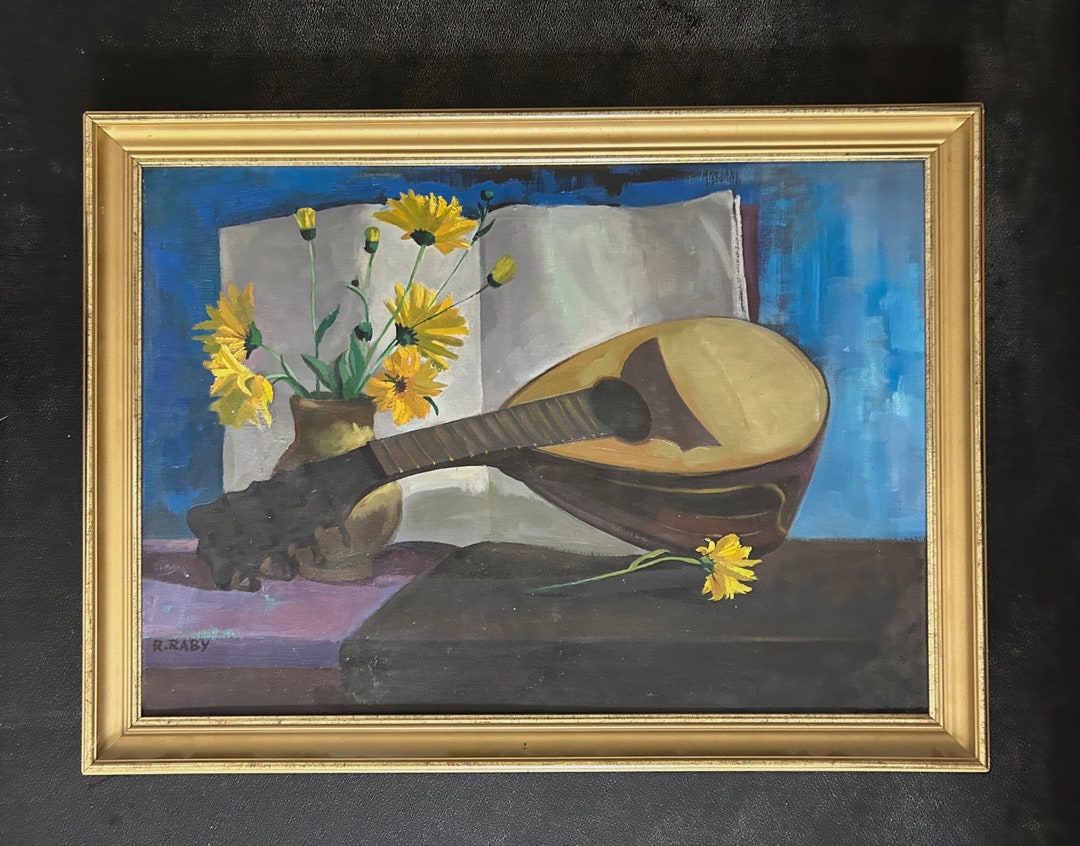 1960s French Vintage Shabby Chic Oil Painting on Panel.still Etsy