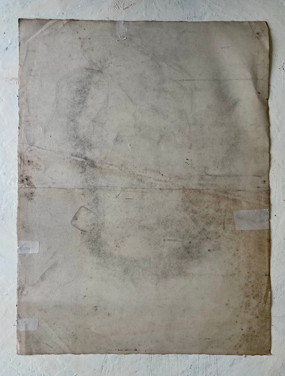 1890s French Graphite Drawing on Paper. Still Life With Shoes and