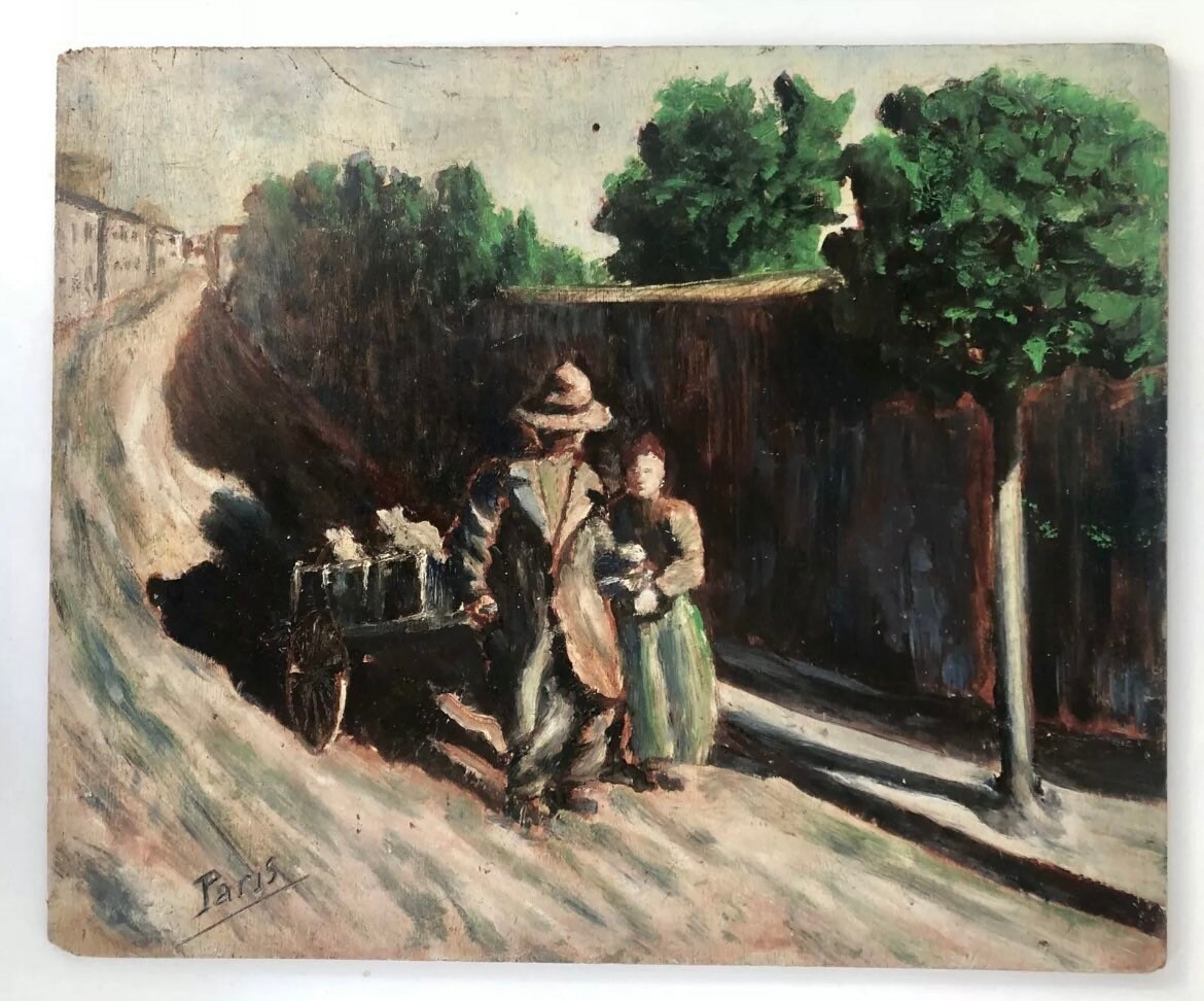 1920年代のフランスの木版油絵 - Etsy 日本