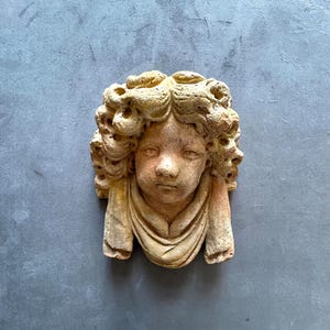 1700s French Gothic Grotesque Stone Sculpture Antique Church Architectural Fragment Medieval Gargoyle Wall Art Decor.