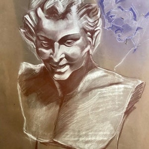 Disegno a gesso francese su carta del 1890