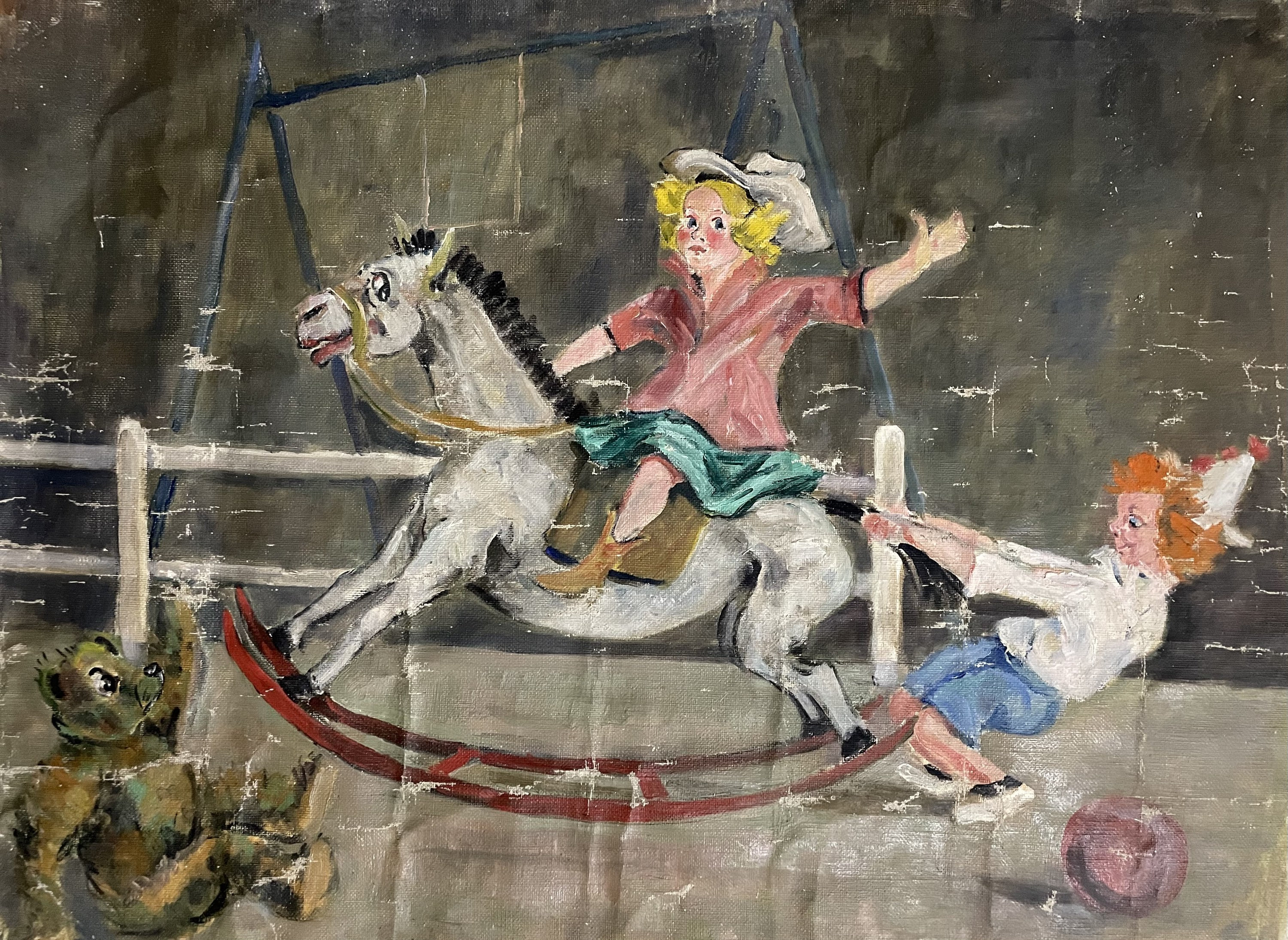 1960s French Vintage Naive Art / Kitsch Art oil painting on Etsy