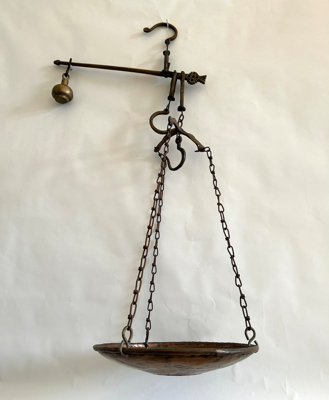 1700s French Extremely Rare Copper Roman Balance. Original