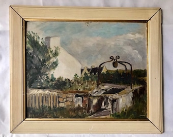 1930s French oil painting on panel