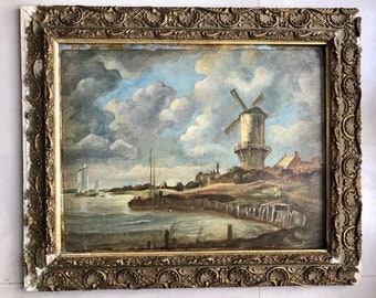 1910s French oil painting on panel