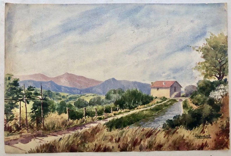 1910s French watercolor on Paper