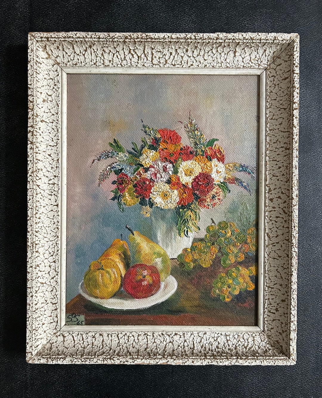 1960s French Vintage Shabby Chic Oil Painting on Panel.still Etsy