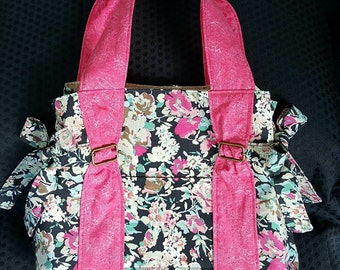 Handmade Black Floral Handbag