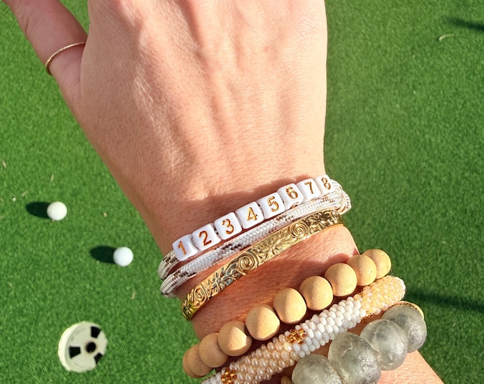 Golf stroke counter bracelet, adjustable paracord bracelet