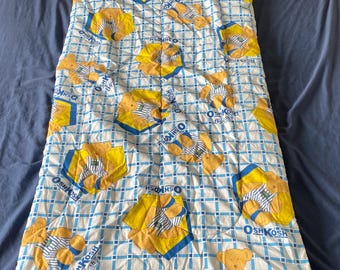 90s Era Vintage OshKosh B'Gosh Teddy Bear Sleeping Bag, Made in Canada, Toddler/Kids/Children's Bedding, Sleepover, Camping, Blanket, Quilt