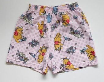 90s Era Vintage Disney Winnie the Pooh Gingham Shorts, Made in Canada, Kids/Children's Size 5, Summer Fashion, Gardening, Flowers, Floral