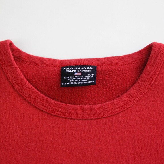 Vintage Polo Jeans Co. Ralph Lauren Red Pullover … - image 6