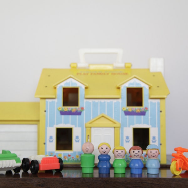 60s Era Vintage Fisher Price Little People Play Family House #952, 1969, Made in USA, Toddler/Kids/Children's Toy House, Pretend Play