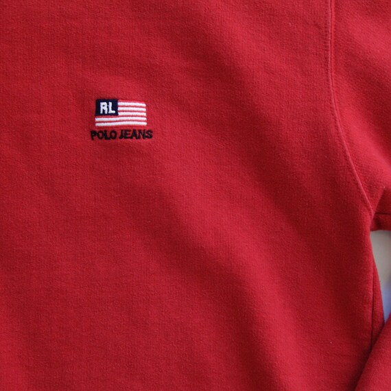 Vintage Polo Jeans Co. Ralph Lauren Red Pullover … - image 4