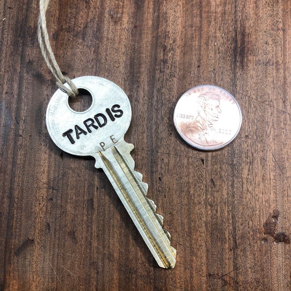 Doctor Who Tardis Key Necklace - Vintage Yale or Keychain with TARDIS or DR WHO Stamped