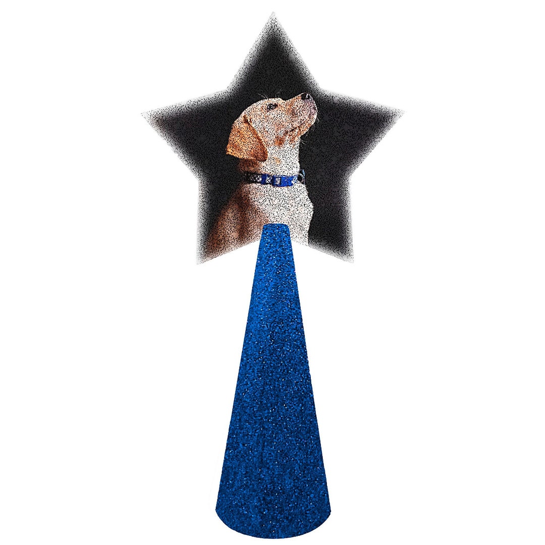 CUSTOM Tree Topper on Royal Blue Glitter Base - Etsy